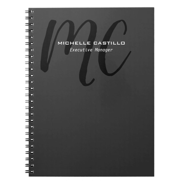 Carnet Monogramme minimaliste moderne professionnel (Devant)