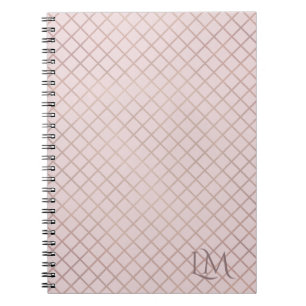 Carnet Monogramme Minimaliste Or & Taupe Rose Clair