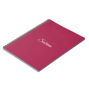 Carnet Monogramme minimaliste rose cerise rose