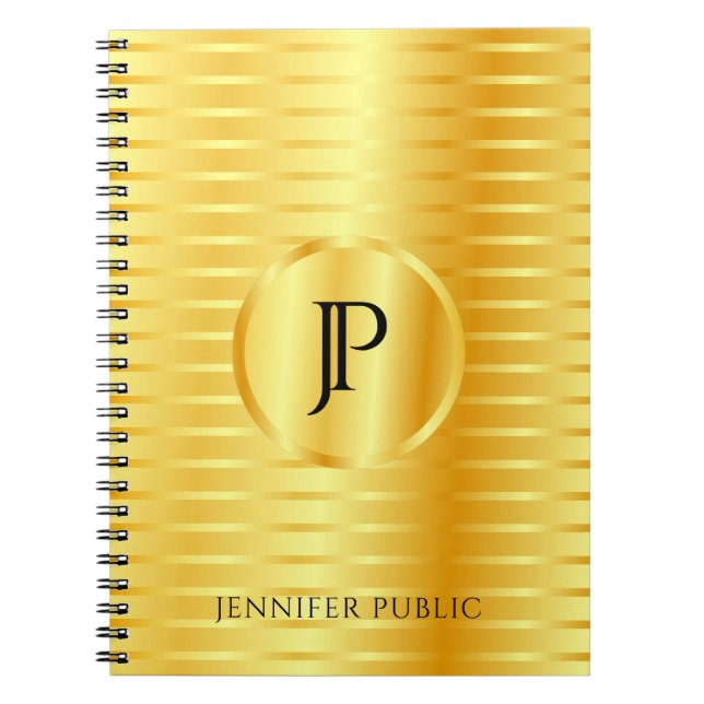 Carnet Monogramme Modèle Faux Gold Metallic Look (Devant)
