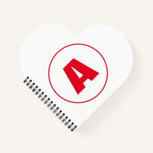 Carnet Monogramme Moderne Élégant Lettre Initiale Rouge B