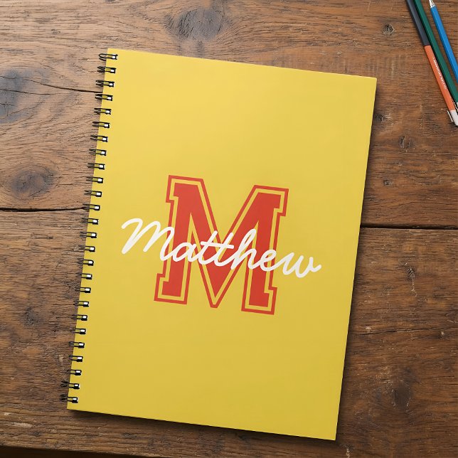 Carnet Monogramme Moderne Garçon Préppy Retour À L'École (Créateur téléchargé)