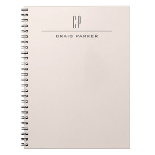 Carnet Monogramme Moderne Professionnel Couleur Pastel Si