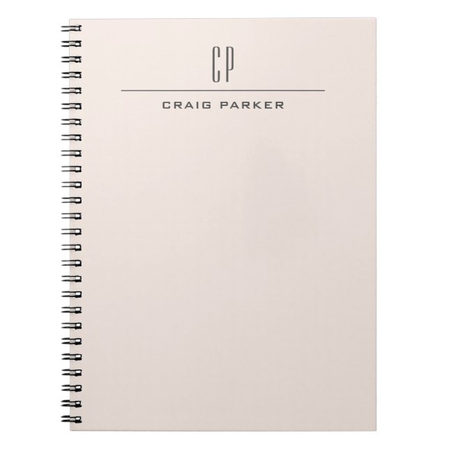 Carnet Monogramme Moderne Professionnel Couleur Pastel Si (Devant)