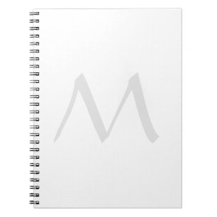Carnet Monogramme Moderne Simple Minimaliste Uni