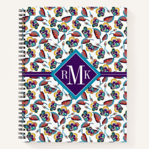 Carnet Monogramme Motif d'Hibiscus
