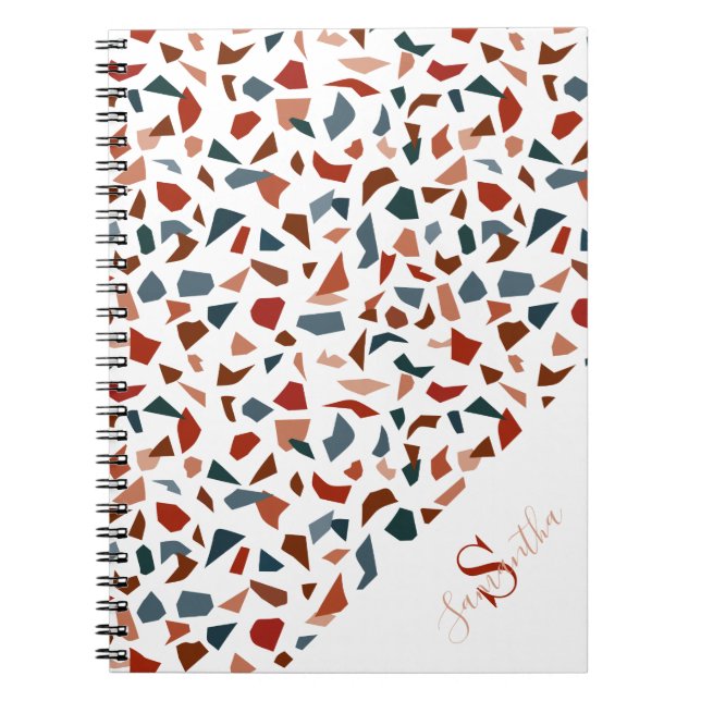 Carnet Monogramme Motif moderne Terrazzo (Devant)