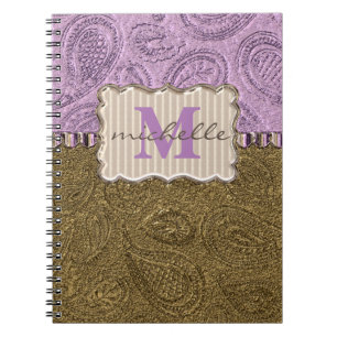 Carnet Monogramme Motif Paisley