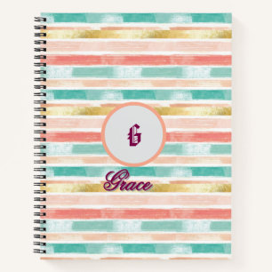 Carnet Monogramme Motif Pastel Géométrique sans couture