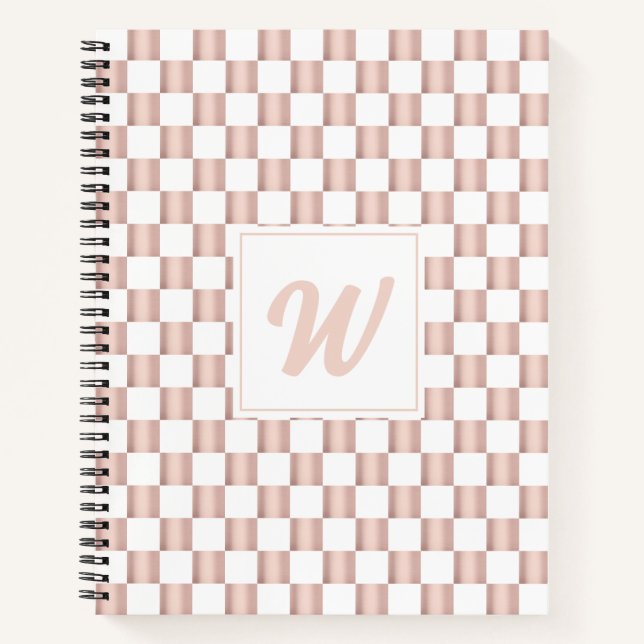Carnet Monogramme Motif rose Gold Pink (Devant)