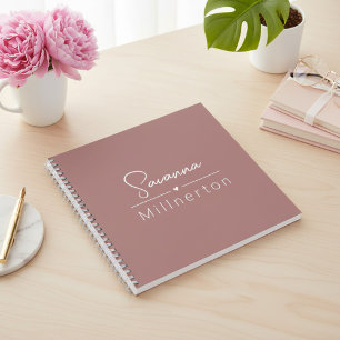 Carnet Monogramme Neutre Moderne Minimaliste Élégant