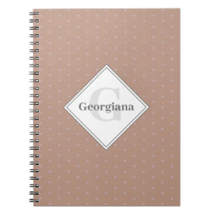 Carnet Monogramme Neutres géométriques chauds Pois beige