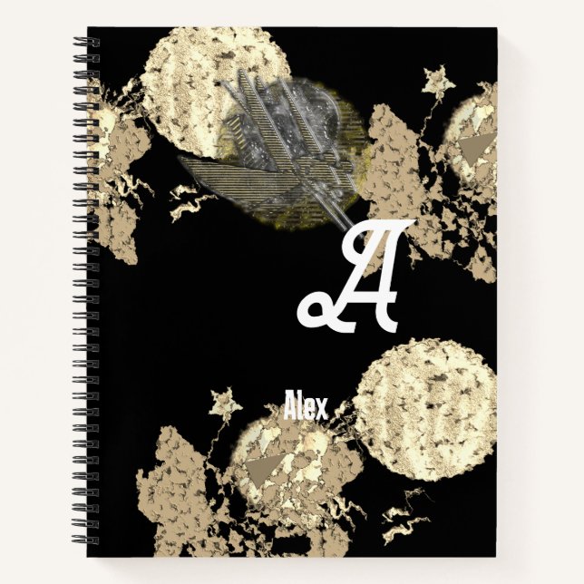 Carnet Monogramme noir (Devant)