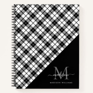Carnet Monogramme noir blanc Buffalo plaqué fillette Scri