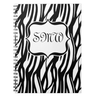 Carnet Monogramme noir/blanc de zèbre