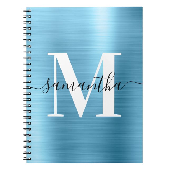 Carnet Monogramme noir et blanc avec feuille d'aluminium  (Devant)