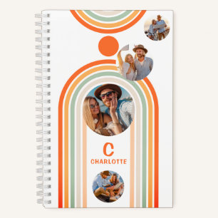 Carnet Monogramme Nom Boho Arch Multi Photo Fille tendanc