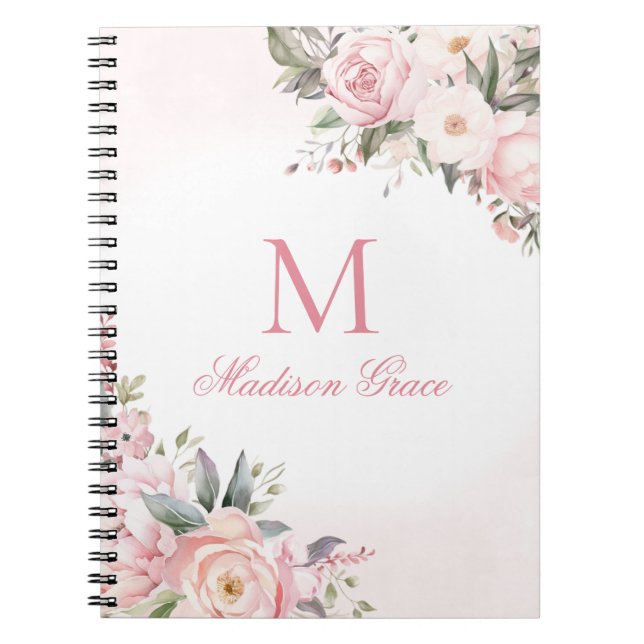 Carnet Monogramme Nom Personnalisé Sur Mesure (Devant)