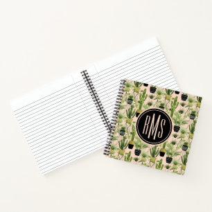 Carnet Monogramme Oasis intérieure Motif de ligne Pla