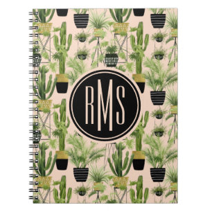 Carnet Monogramme Oasis intérieure Motif de ligne Pla