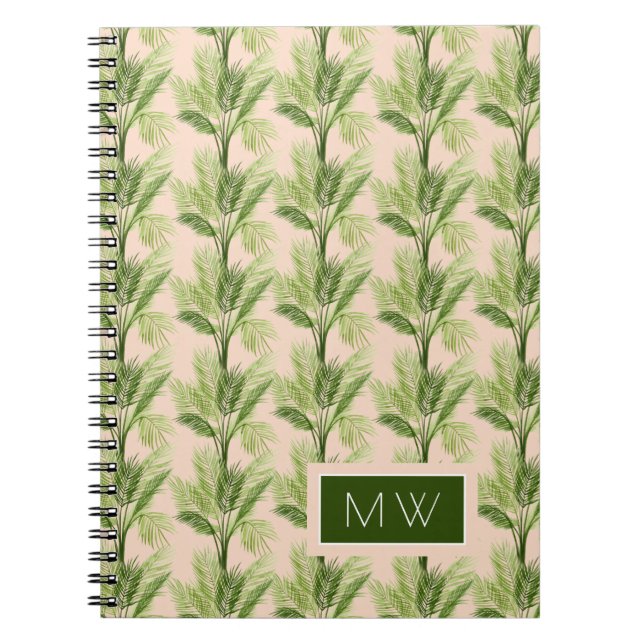 Carnet Monogramme | Oasis intérieure | Motif Palm Tree (Devant)