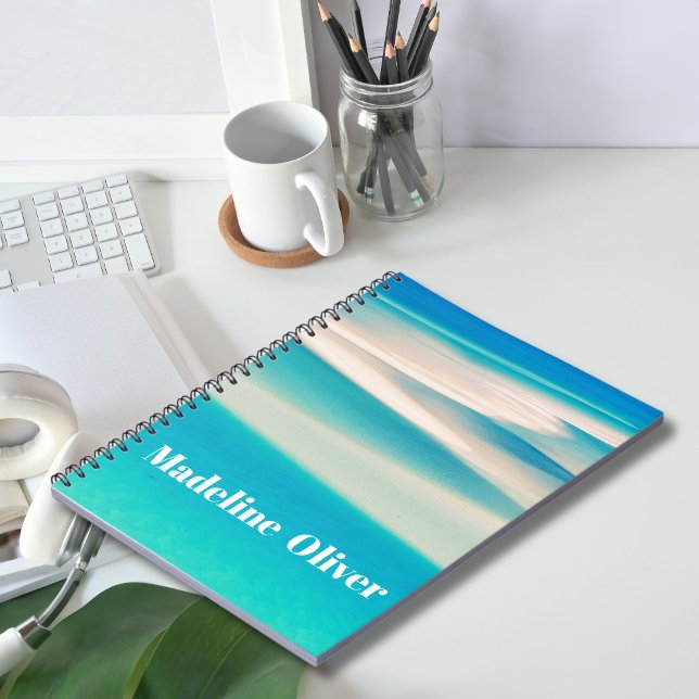 Carnet Monogramme Ocean Blue Sea Beach (Créateur téléchargé)