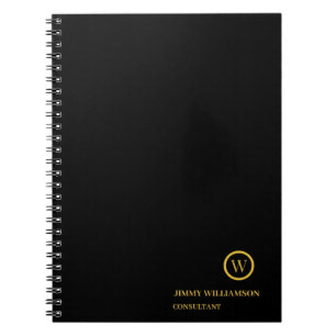 Carnet Monogramme Or Black Business