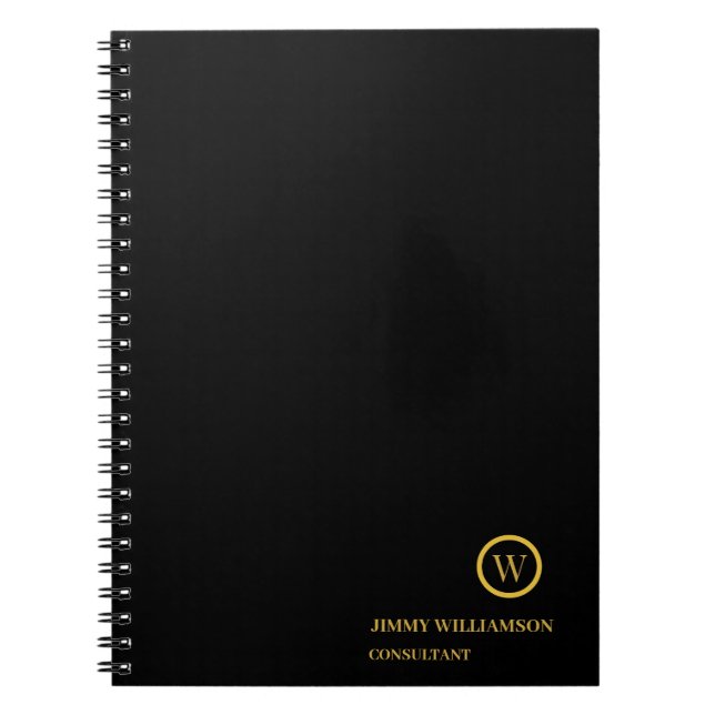 Carnet Monogramme Or Black Business (Devant)