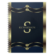 Monogramme Or et bleu marine Géométrique