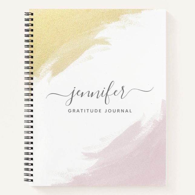 Carnet Monogramme or Rose fille personnalisée (Devant)