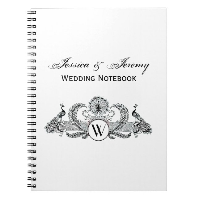 Carnet Monogramme Paons Vintage (Devant)