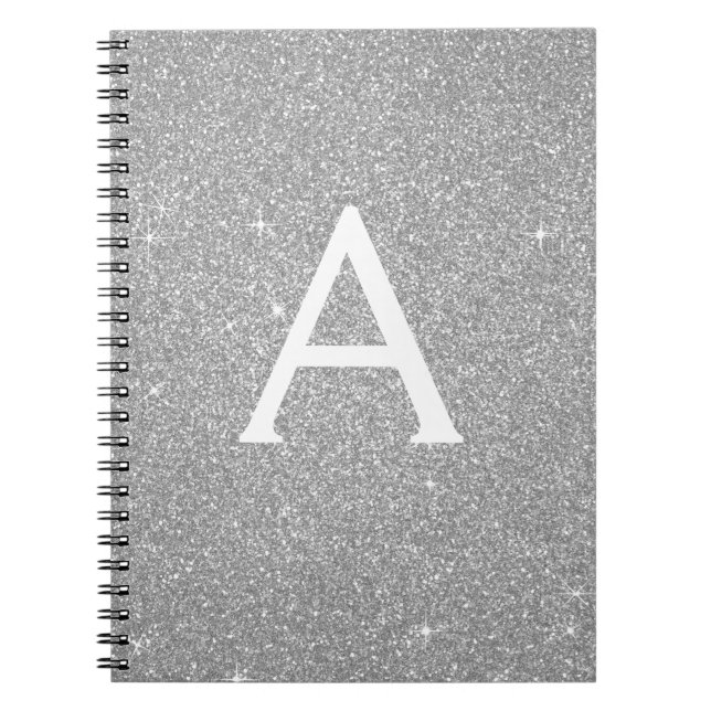 Carnet Monogramme Parties scintillant Argent de lu (Devant)