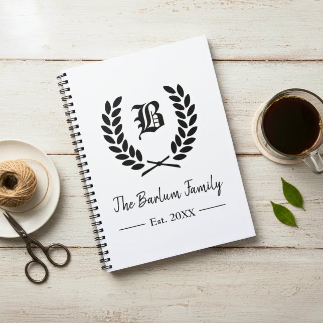 Carnet Monogramme personnalisé (Personalized Monogram - 6.5" x 8, 80 Page Notebook)