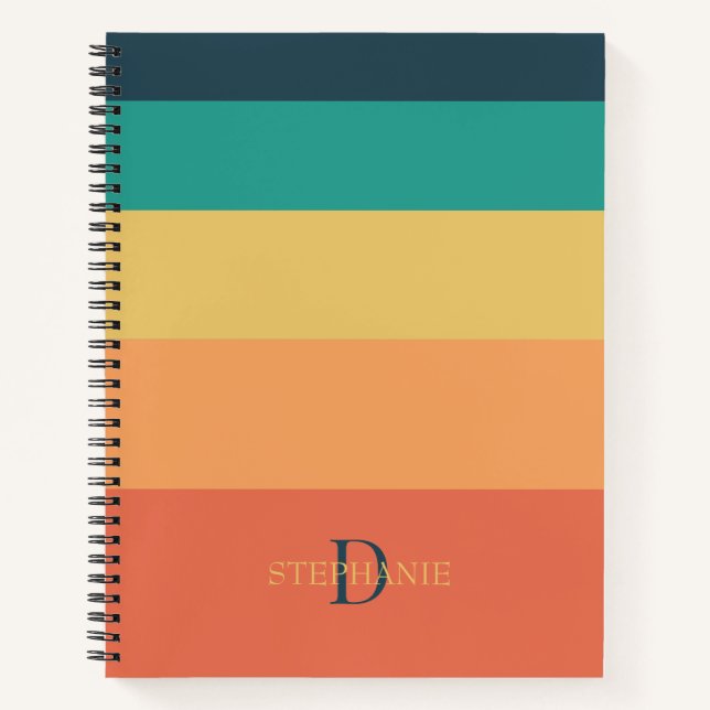 Carnet Monogramme Personnalisé 5 blocs de couleur (Devant)