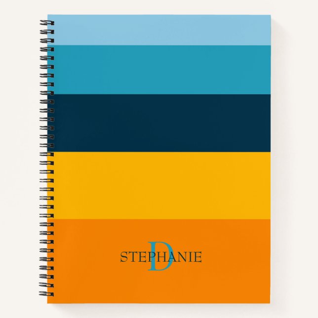 Carnet Monogramme Personnalisé 5 blocs de couleur (Devant)