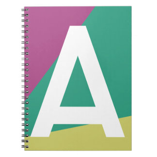 Carnet Monogramme personnalisé avec blocs de couleurs rét