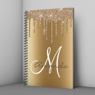 Carnet Monogramme Personnalisé avec Dégoulinade de Paille
