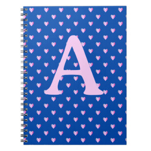 Carnet Monogramme personnalisé Coeurs modernes Motif