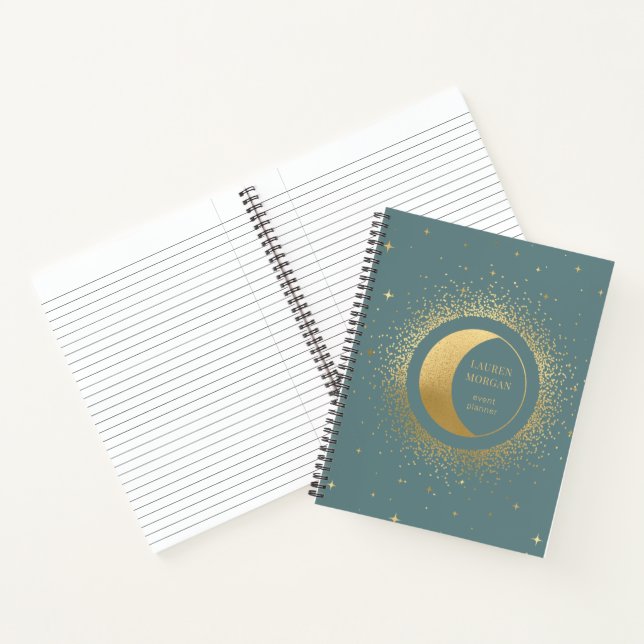 Carnet Monogramme personnalisé Crescent Gold Moon (Intérieur)