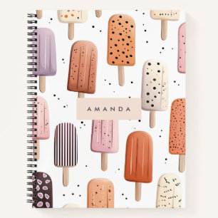 Carnet Monogramme Personnalisé Cute Popsicle Motif