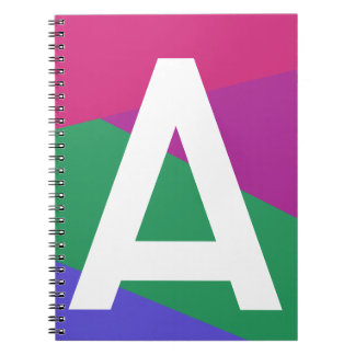 Carnet Monogramme personnalisé en bloc de couleurs rétro