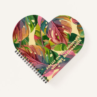 Carnet Monogramme personnalisé Feuilles tropicales en for