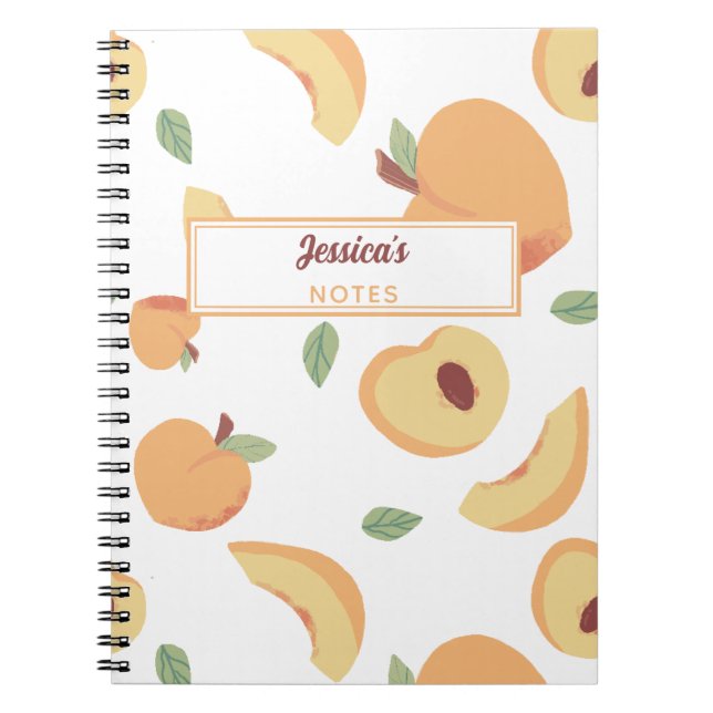Carnet Monogramme personnalisé Joli Peaches Cadeau modern (Devant)