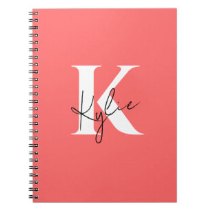 Carnet Monogramme personnalisé moderne et dynamique -