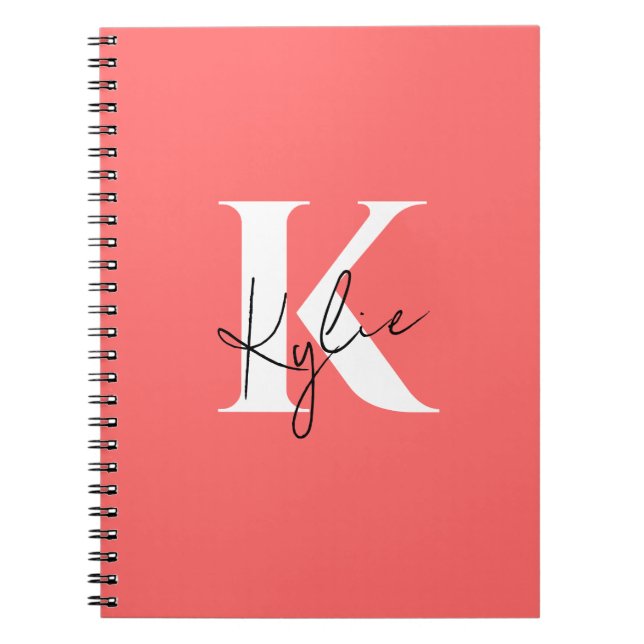 Carnet Monogramme personnalisé moderne et dynamique - (Devant)