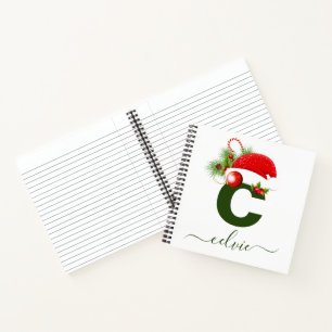 Carnet Monogramme personnalisé simple Noël