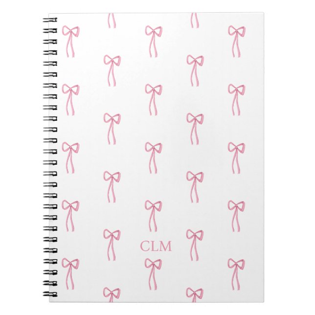 Carnet Monogramme Petit Bow Rose (Devant)