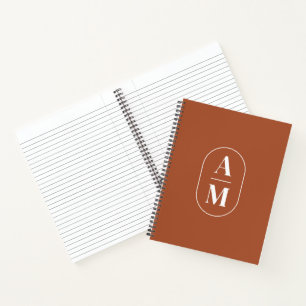 Carnet Monogramme Pilule Minimaliste Moderne - Terre Cuit