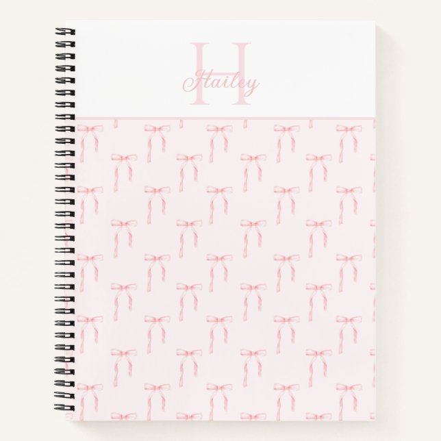 Carnet Monogramme Pink Bow (Devant)