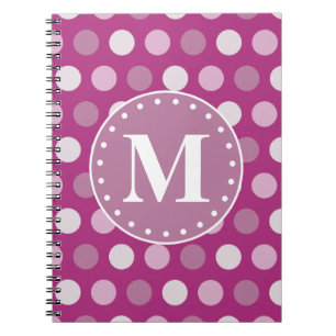 Carnet Monogramme Pois rose gras